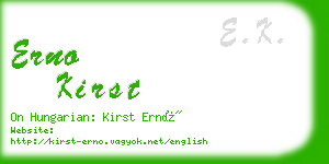 erno kirst business card